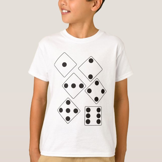 DICE numbers of pips + your backgr. colour & ideas T-Shirt (Front)
