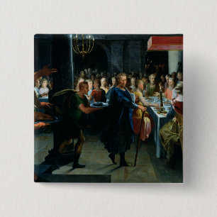 Dice Offering a Banquet to Francus 15 Cm Square Badge