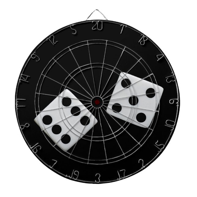 Dice On Black Dart Board (Front)