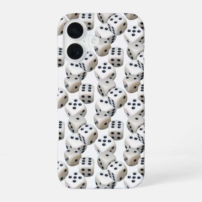 Dice On Black iPhone 16 Case (Back)
