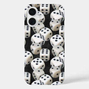 Dice On Black Leather iPhone 16 Case