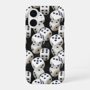 Dice On Black Leather iPhone 16 Case
