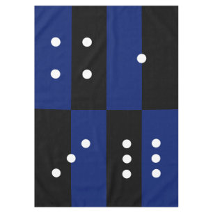 Dice polka dot blue/black  tablecloth