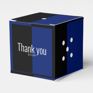 Dice polka dots dice pattern blue & black favour box