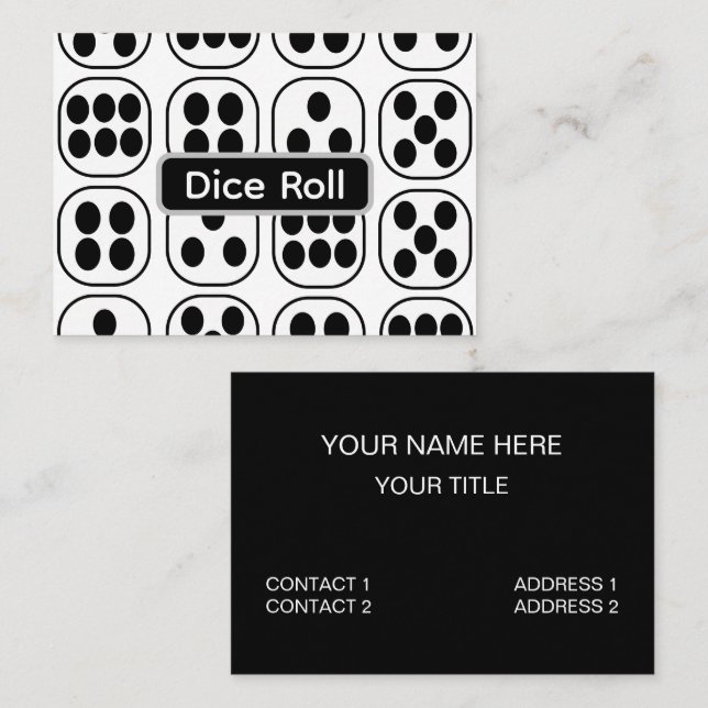 Dice Roll Play Game Business Card (Front/Back)