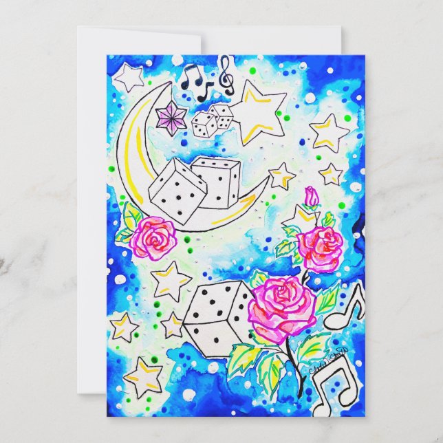 Dice & Roses Invitation (Front)