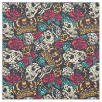 Dice skull rose crown gambling eccentric pattern