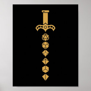 Dice Sword of the Paladin Tabletop RPG Poster