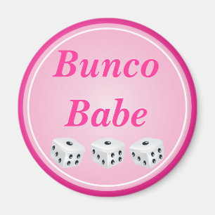 dice with pink circle customisable magnet