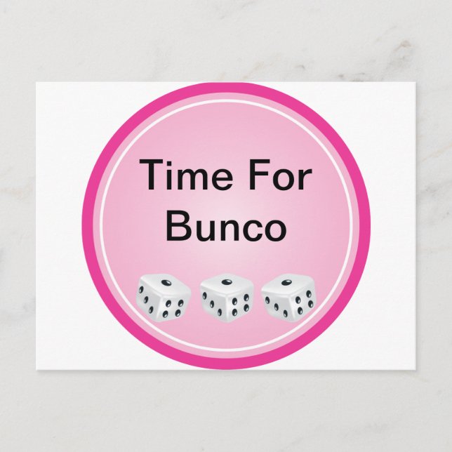 dice with pink circle customisable postcard (Front)