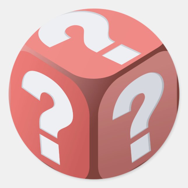 Dice With Question Marks Stickers (Front)