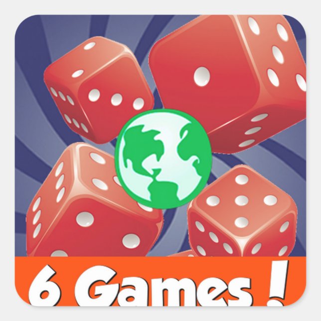 Dice World Stickers! Square Sticker (Front)