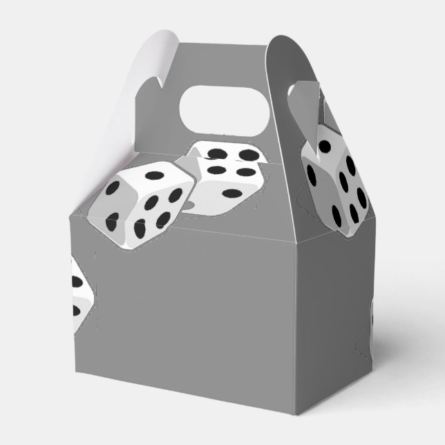 Dices on grey pattern favour box (Front Side)
