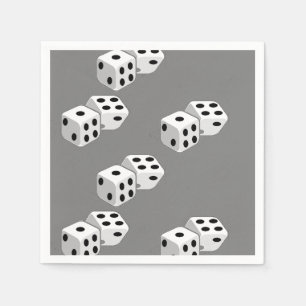 Dices on grey pattern napkin