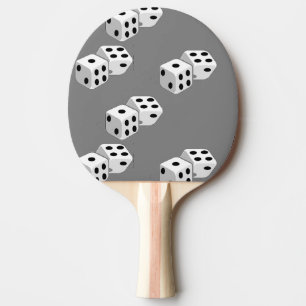 Dices on grey pattern ping pong paddle