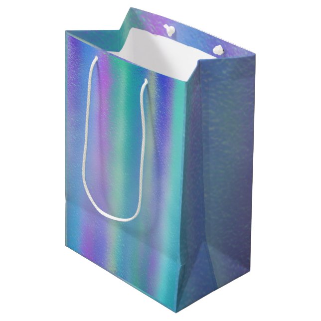 Dichroic Glass Rainbow Colours Art Medium Gift Bag (Front Angled)
