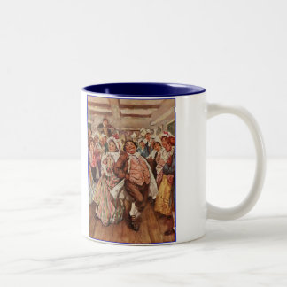 Dickens A Christmas Festive Dancers Two-Tone Coffee Mug