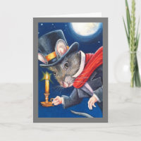 Dickens Christmas Scrooge Mouse Watercolor Art