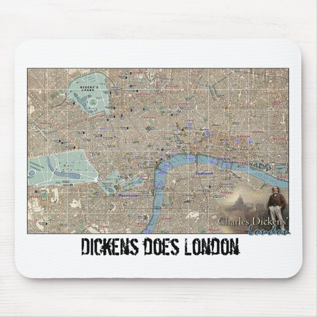 Dickens London Map Mousepad (Front)