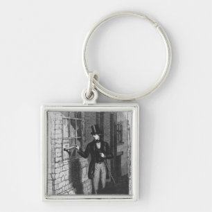 Dickens placing his first literary key ring