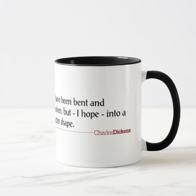 Dickens Quotes - Bent and Broken Mug (Right)