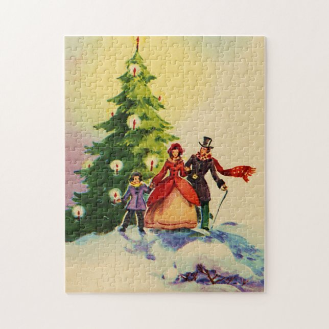 Dickens style Christmas illustration Jigsaw Puzzle (Vertical)