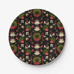Dickens Victorian Classic Vintage Christmas Paper Plate