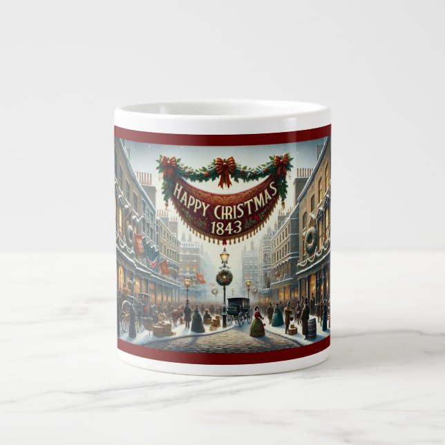 Dickensian ‘Happy Christmas 1843’ Mug (Front)