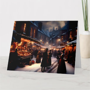 Dickensian London Christmas Greetings Card 