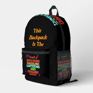 Dickering Haggling Bartering Printed Backpack