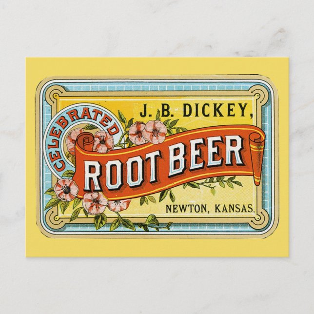 Dickey's Vintage Root Beer Ad Postcard (Front)