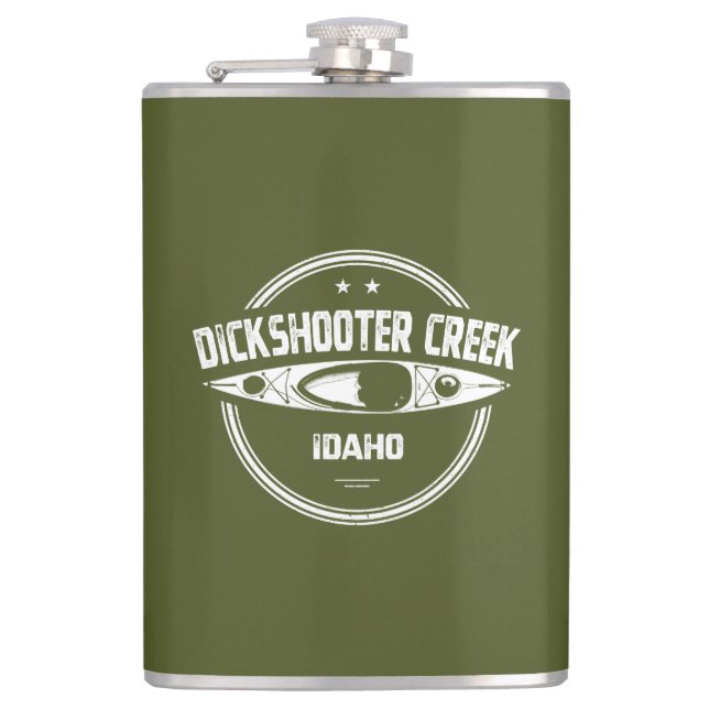 Dickshooter Creek Idaho Kayaking Hip Flask (Front)