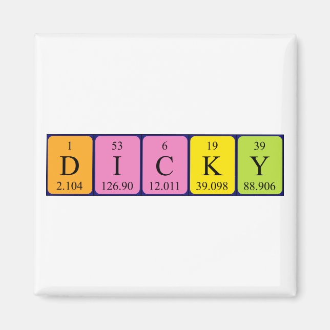 Dicky periodic table name magnet (Front)