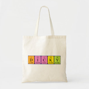 Dicky periodic table name tote bag