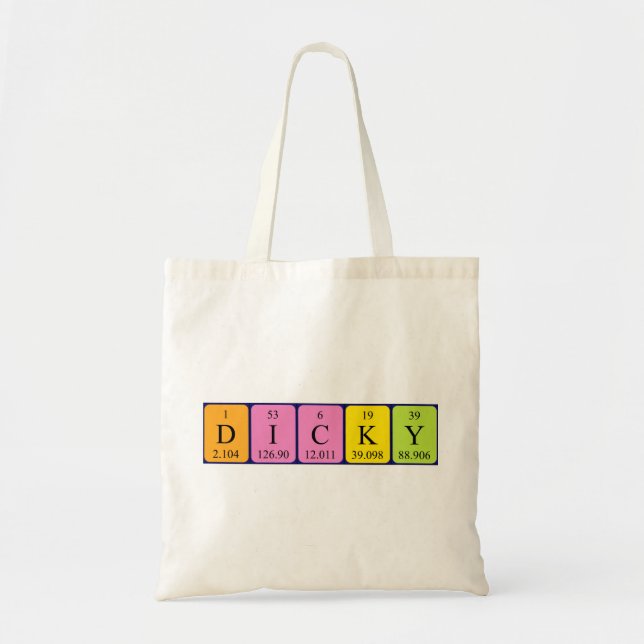 Dicky periodic table name tote bag (Front)