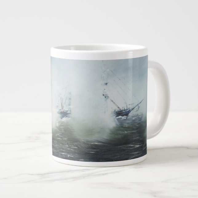 Dicovery a clearing in the sea mist Captain Large Coffee Mug (Front Right)