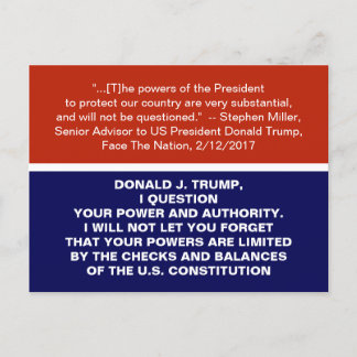 Dictator Anti-Trump Checks and Balances Resist Postcard