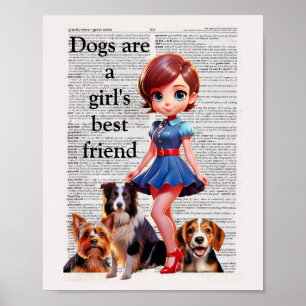 Dictionary Art Cartoon Pin UP Poster