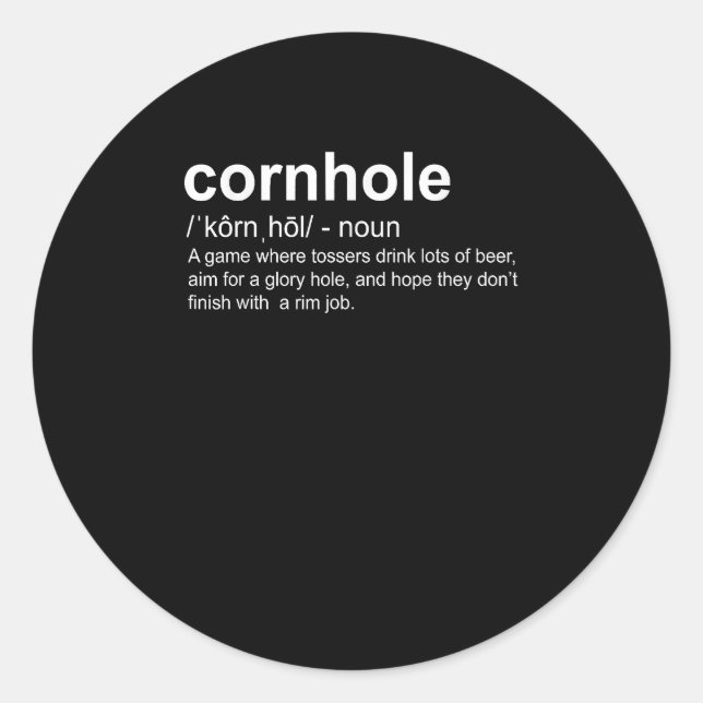Dictionary Definition Cornhole Cornhole Player Classic Round Sticker (Front)