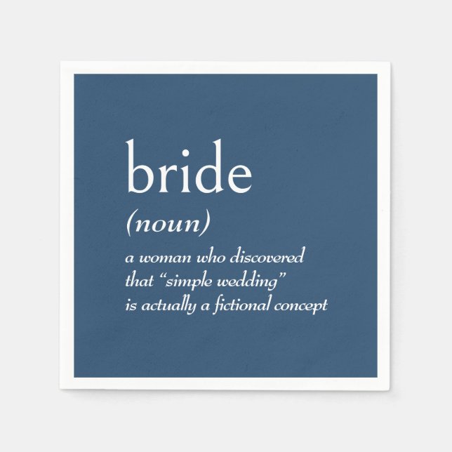 Dictionary Definition for BRIDE Napkin (Front)