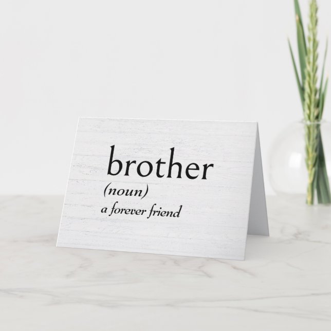 Dictionary Definition For BROTHER Birthday Card (Front)