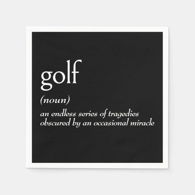 Dictionary Definition For GOLF Napkin (Front)