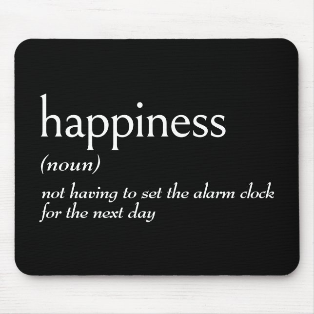 Dictionary Definition For HAPPINESS Mouse Pad (Front)