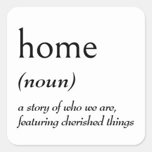 Dictionary Definition for HOME Square Sticker