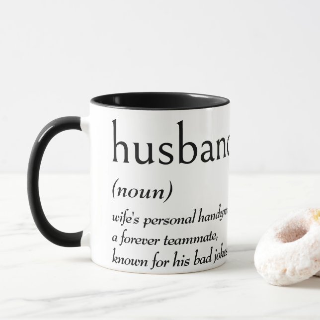 Dictionary Definition for HUSBAND Mug (With Donut)