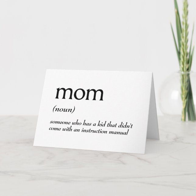 Dictionary Definition For MOM Card (Front)
