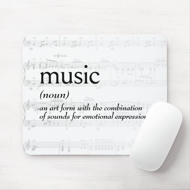 Dictionary Definition For MUSIC Mouse Pad (With Mouse)