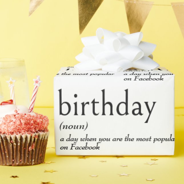 Dictionary Meaning For BIRTHDAY Wrapping Paper (Birthday Party)
