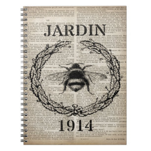 dictionary print french country vintage bee notebook