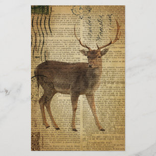 Dictionary print outdoorsman whitetail buck Deer Stationery